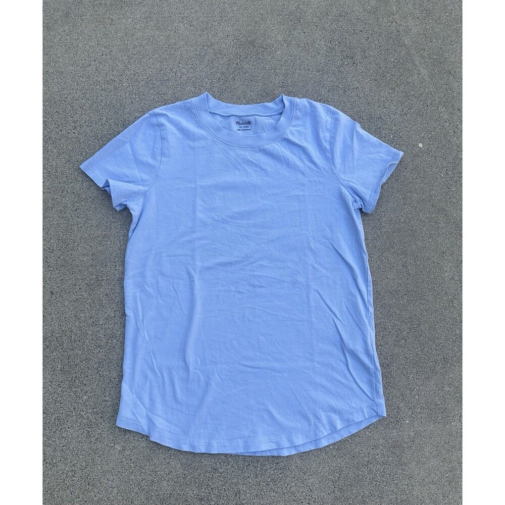 Madewell Women’s Crewneck T-Shirt Short Sleeve Shirt Blue Cotton Size XXS